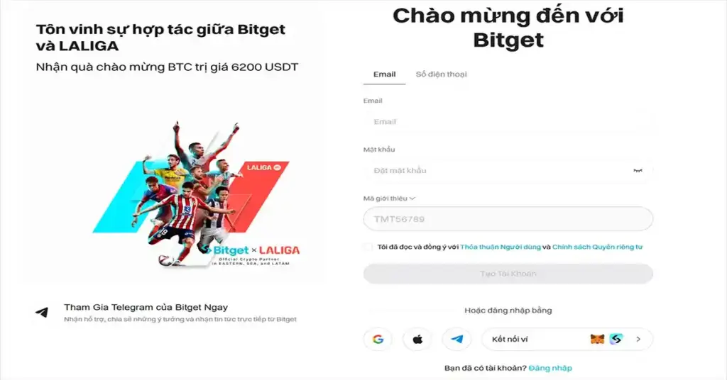 cách đăng ký tài khoản Bitget